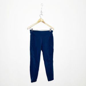SWEATY BETTY THE POWER Workout Leggings Navy BLUE high rise crop womens size M